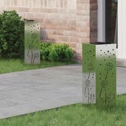 vidaXL Luz Solar LED de Caminho 2 pcs Prateado Aço Galvanizado