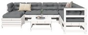 vidaXL 8 pcs conjunto sofás de jardim pinho maciço branco