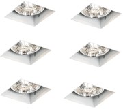 Conjunto de 6 Focos Embutidos Brancos GU10 70mm Sem Moldura - Oneon