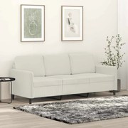 vidaXL Sofá de 3 lugares 180 cm veludo cor creme