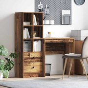 vidaXL Mesa com Armazenamento Madeira Velha Madeira Derivada
