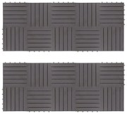 vidaXL Ladrilhos de terraço 20 pcs 30x30 cm acácia maciça cinzento