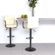 vidaXL Bancos de bar 2 pcs tecido cor creme