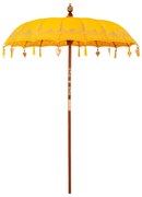 vidaXL Guarda-sol Outros Manual Amarelo x 250 cm Algodão e madeira
