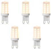 Conjunto de 5 lâmpadas LED G9 reguláveis 3W 280 lm 2700K