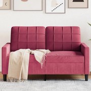 vidaXL Sofá de 2 lugares veludo 120 cm vermelho tinto