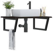 vidaXL Prateleira de parede p/ lavatório aço/madeira carvalho maciça