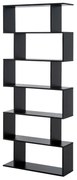 HOMCOM Estante Alto Livraría de 6 Estantes  para Sala de Jantar Desenho Moderno 80x23x192cm Preto |Aosom Portugal