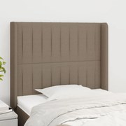 vidaXL Cabeceira cama abas tecido 103x16x118/128 cm cinza-acastanhado