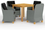 vidaXL 5 pcs conjunto de jantar para jardim cinzento-claro