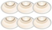 Conjunto de 6 focos embutidos modernos brancos - Dept