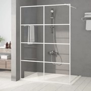vidaXL Divisória de chuveiro 140x195 cm vidro transparente ESG branco