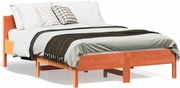 VidaXL Cama sem colchão 140x190 cm pinho maciço castanho-mel