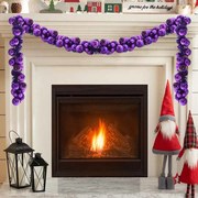 vidaXL Guirlanda de Bolas de Natal Lilás 186 cm Poliestireno
