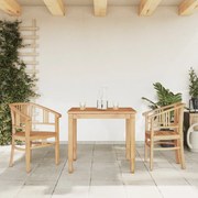 vidaXL 3 pcs conjunto de jantar para jardim madeira de teca maciça