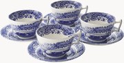 Chávenas de chá e pires Blue Italian, conjunto de 4