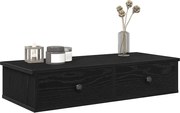 vidaXL Prateleira parede c/ gavetas 80x34x17 cm deriv. madeira preto
