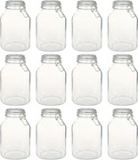 vidaXL Frascos de vidro com fechos 12 pcs 3 L