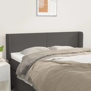 Cabeceira de cama c/ abas couro artificial 147x16x78/88cm cinza