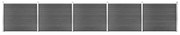 vidaXL Conjunto painel de cerca 872x146 cm WPC preto