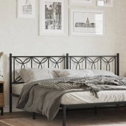 vidaXL Cabeceira de cama 193 cm metal preto