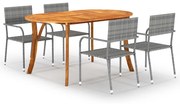 vidaXL 5 pcs conjunto de jantar para jardim antracite