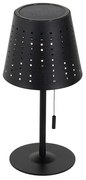 Candeeiro de mesa de exterior preto com LED regulável em 3 níveis recarregável e solar - Ferre Design