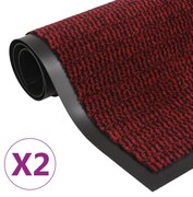 vidaXL Tapete controlo pó retangular tufado 2pcs 40x60cm vermelho