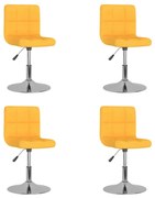 vidaXL Cadeiras de jantar giratórias 4 pcs tecido amarelo