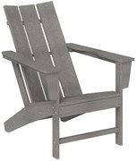 Outsunny Cadeira Adirondack de Exterior Cadeira de Jardim com Assento Extra Largo Carga 120 kg 75x83x90 cm Cinzento Escuro | Aosom Portugal