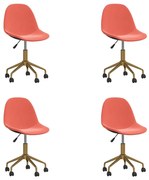 3086099 vidaXL Swivel Dining Chairs 4 pcs Pink Velvet(2x333500)