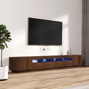 vidaXL Conjunto móveis de TV 3pcs c/ LEDs madeira carvalho castanho