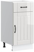 vidaXL Armário de cozinha baixo Lucca deriv. madeira branco brilhante