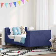 vidaXL Estrutura de Cama Infantil com Cabeceira Azul Polícia