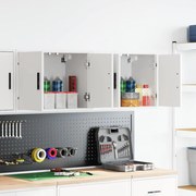 vidaXL Armários de parede para garagem 2 pcs derivados de madeira