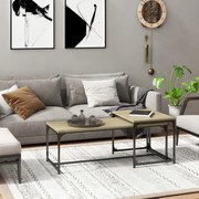 vidaXL Mesas de centro 2 pcs derivados de madeira carvalho sonoma