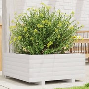 Vaso/floreira de jardim 60x60x26,5 cm pinho maciço branco