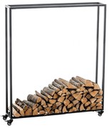 Suporte para lenha Hetta 25 x 100 x 150 cm Preto