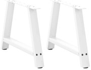 vidaXL Pés para mesa de centro em formato A, 2 peças, branco, 70x (42-43) cm, aço