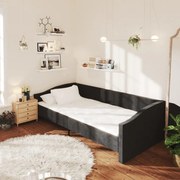 Sofá-cama c/ saída USB 90x200 cm tecido preto