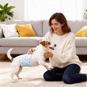 vidaXL Fralda descartável para cães machos 30 pcs Branco XS