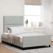 vidaXL Cama Box com cabeceira Cinzento-claro 120 x 190 cm Veludo