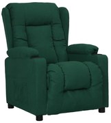 vidaXL Poltrona reclinável tecido verde-escuro