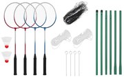 vidaXL Conjunto de badminton com 4 raquetes e rede 620x151 cm