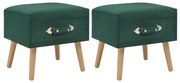 Mesas-de-cabeceira 2 pcs 40x35x40 cm veludo verde