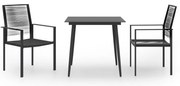 vidaXL 3 pcs conjunto de jantar para jardim