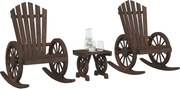 vidaXL 3 pcs conjunto lounge de jardim madeira de abeto maciça