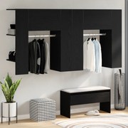 vidaXL Armários para Corredor 2 pcs Carvalho Preto Madeira de Engenharia