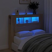 Cabeceira de Cama Giancarlo com Luzes LED - 120cm - Carvalho - Design