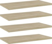 vidaXL Prateleiras estante 4pcs 40x20x1,5cm contraplacado cor carvalho